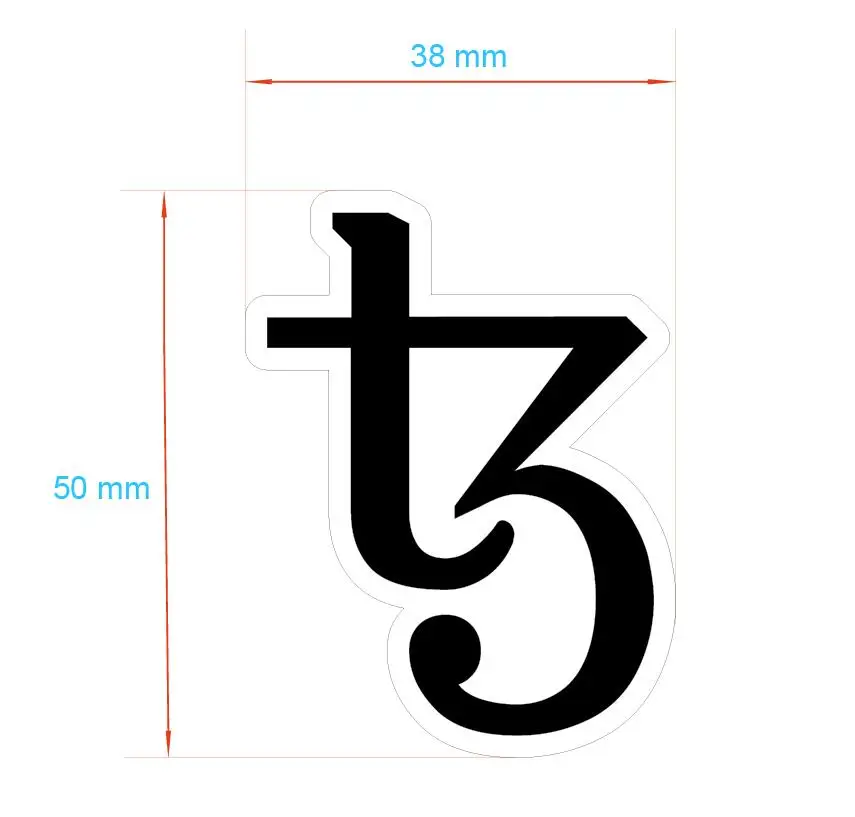270 шт 50x38 мм TEZOS логотип самоклеющаяся наклейка, водонепроницаемый ПВХ материал, прочный для использования, пункт № FS25
