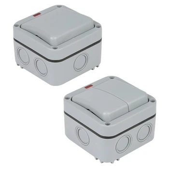 

MP12 Wall Switch Outdoor Waterproof Dust-proof Wall Switch Socket for Garden Courtyard Lawn Garage Home Accessories