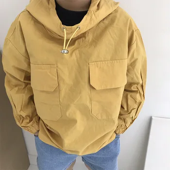 

WLG Kids Jacket Baby Boy Clothes Spring Autumn Solid Long Sleeve Dark Blue White Yellow Coats Children Clothes for 1-6 Years