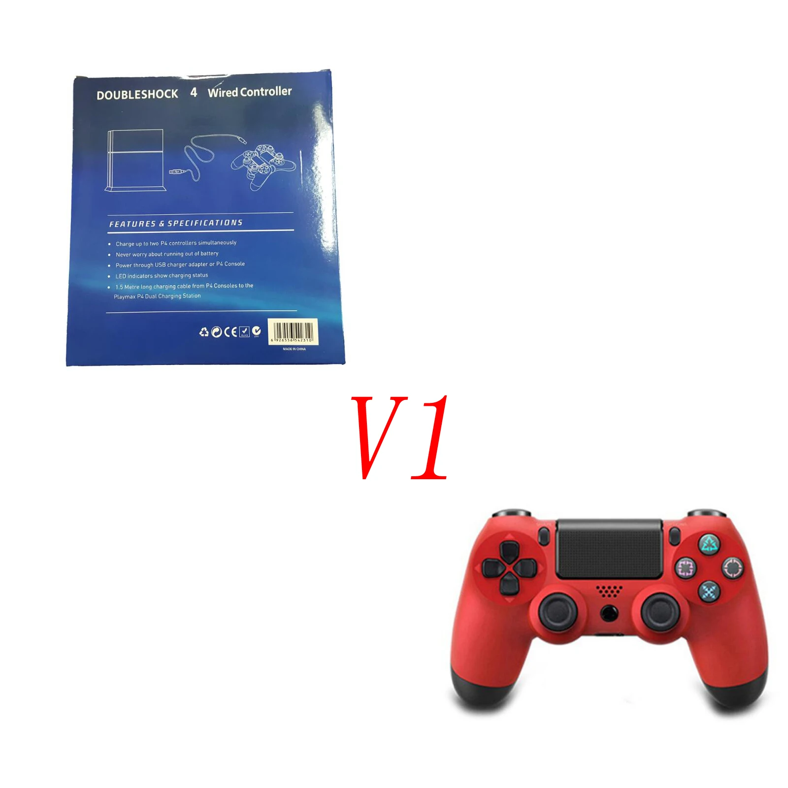 JIE LI проводной контроллер PS4 Bluetooth геймпад для sony playstation Dualshock 4 Вибрационный джойстик без батареи посылка - Цвет: Красный