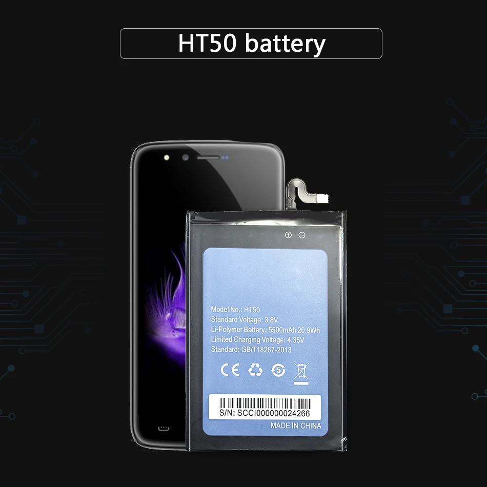 Для HOMTOM HT50 литий-ионный полимерный аккумулятор для HOMTOM HT50 Сменный аккумулятор для смартфона 5500 мАч