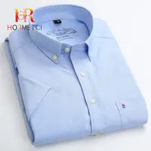 Летние Повседневные Дышащие с коротким рукавом Оксфорд платье рубашки для мужчин