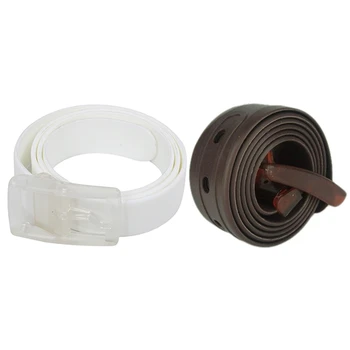 

2pcs Belt: 1pcs Unisex Stylish Candy Colours Silicone Plastic Belt White & 1pcs Silicone Belt Rubber Plastic Buckle Plain Leathe