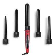 5 в 1 Профессиональная ЖК-цифровая Перми керамическая плойка для волос Большой Волнистый волнистый ролик для волос Быстрый нагрев щипцы для завивки волос палочка