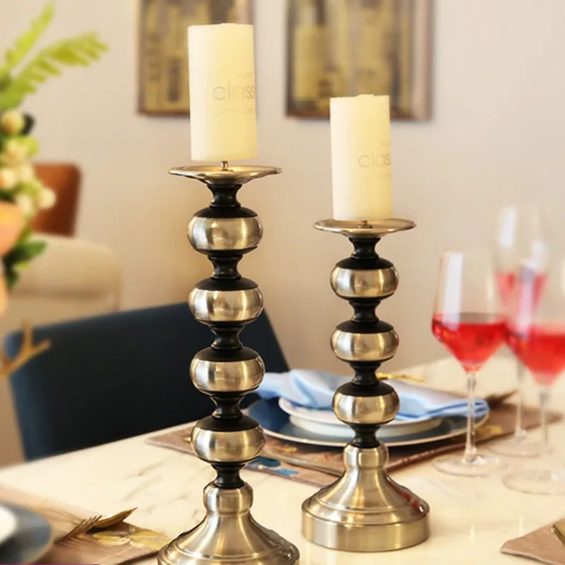 

Retro Candle Holder Decoration Candlelight Dinner Props Candle Romantic Table Decorations Wedding Supplies Metal