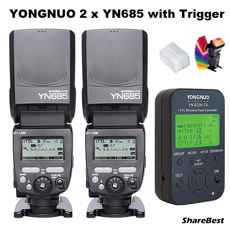 YONGNUO i-ttl Speedlite YN685 YN685N(YN-568EX обновленная версия) вспышка для Nikon DSLR+ YN622N-TX триггера вспышки