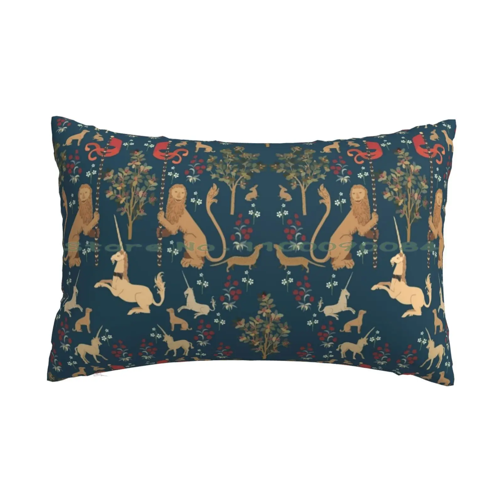 

Чехол для подушки в средневековом стиле с изображением единорога, 20x30, 50*75