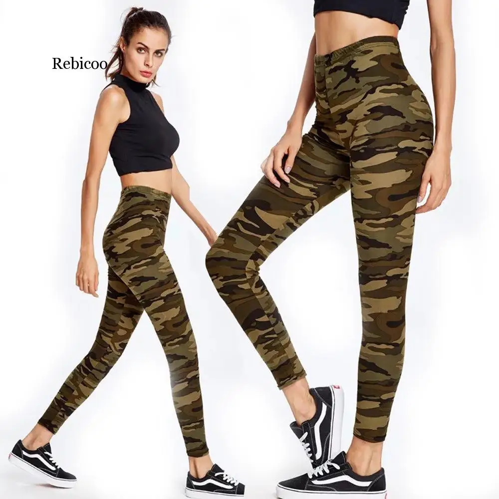 

Womens High Waisted Stretchy Camoulfage Leggings Workout Camo Jegging Fittness Leging Femme Sportwear Legins Mujer