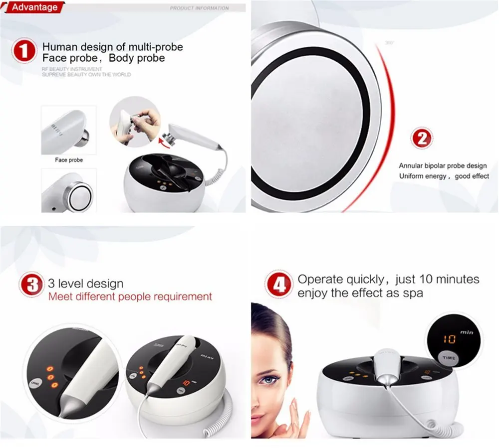 Home Use RF Skin Rejuvenation Whitening Machine Face Lifting Tender Galvanic Spa Anti Wrinkle Micro Current Beauty Device