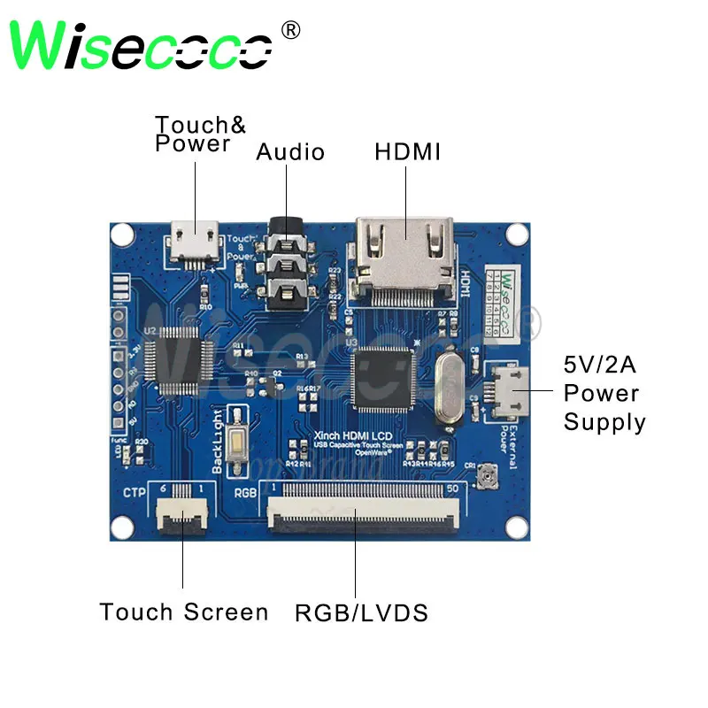 Wisecoco lvds Аудио hdmi интерфейс сенсорный драйвер платы Поддержка 2 к 4 к источник сигнала Поддержка Android Linux системы