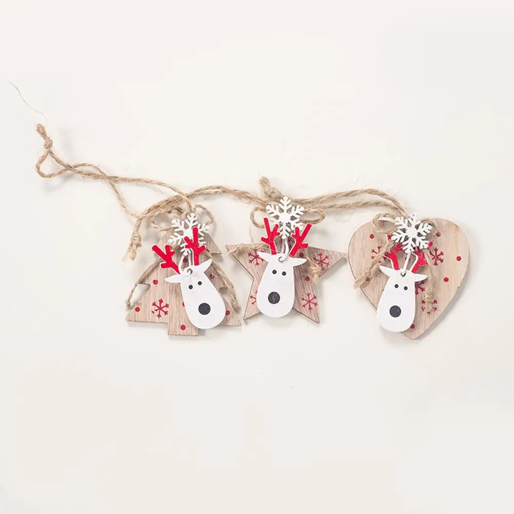 Рождественские деревянные подвески Moose Head Craft украшения детский подарок DIY