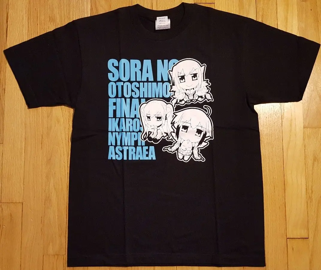 Новая японская Свободная рубашка L Sora No Otoshimono Black аниме Ikaros|Футболки| |