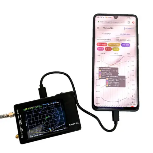 NanoVNA-H HF VHF UHF Vector Network Analyzer Antenna Analyzer 50K-1.5GHz+ Case