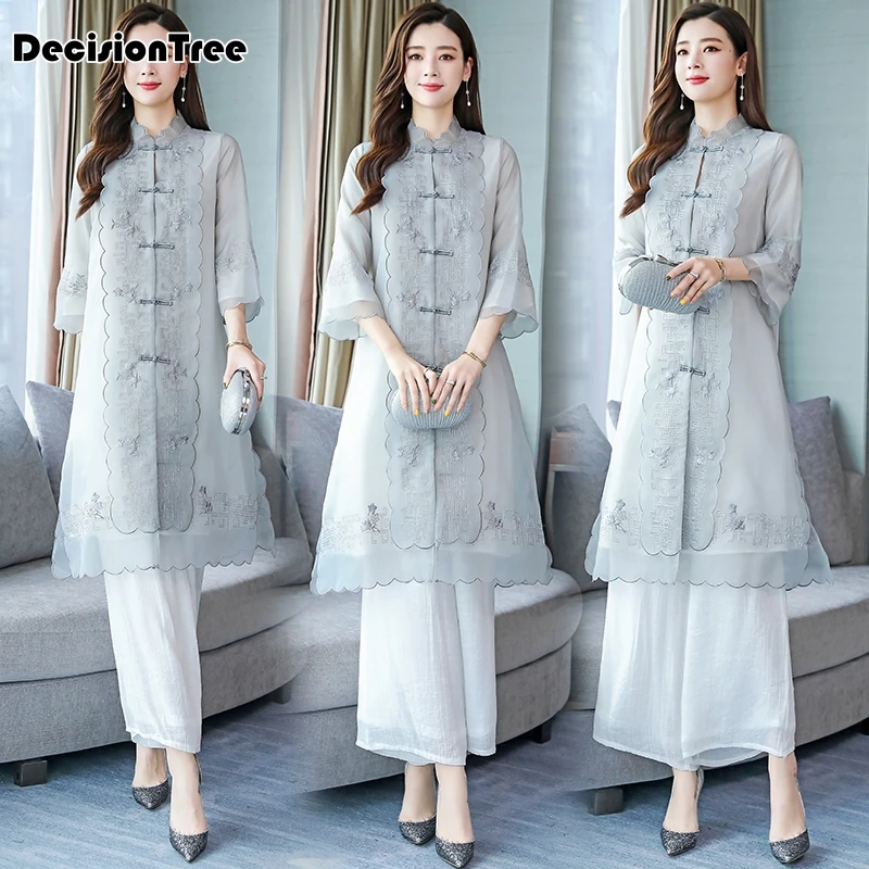 Поступление aodai вьетнамское платье Ципао для женщин традиционная одежда ao dai Комплект топ+ брюки длиной до колена восточное платье для женщин