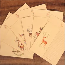 

10pcs/carton European Animal Elk Letter Paper Envelope Set Retro Kraft Paper Letter Envelope Set Festive Letter Envelope Set