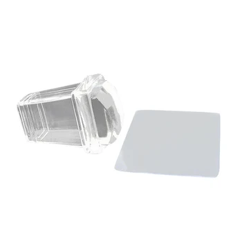 

New Pure Clear Jelly Silicone Nail Art Stamper Scraper Sets Transparent Polish Print Nail Stamping Tools Nails Tools Manicure