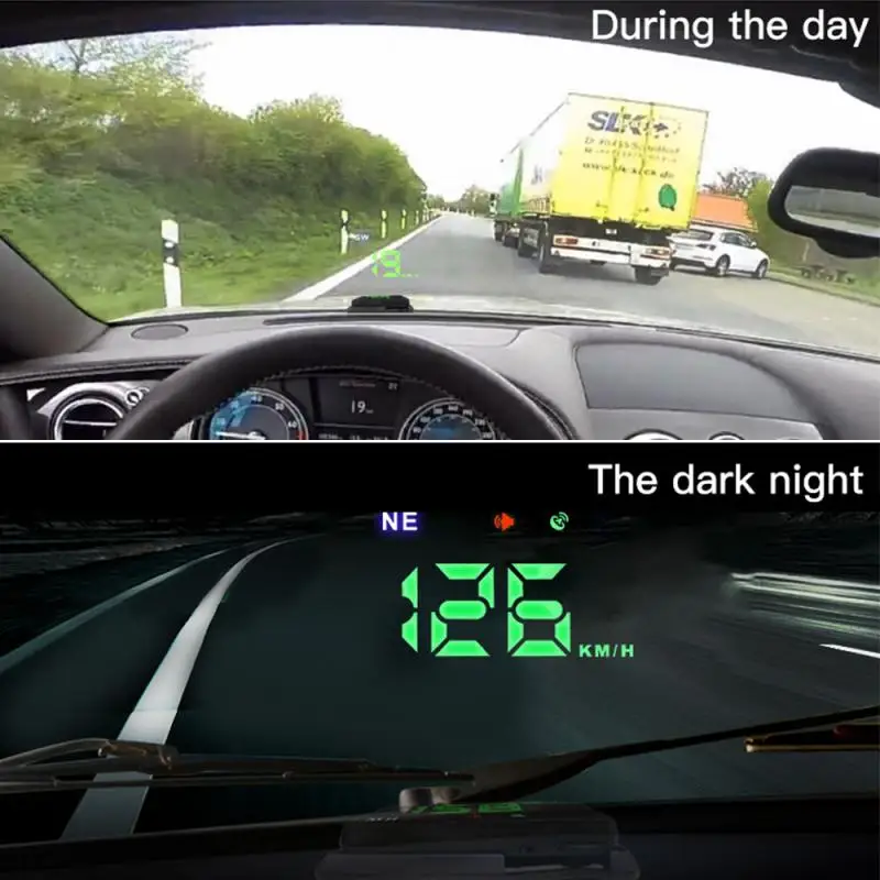 H1 автомобильный HUD Дисплей автомобильный-Стайлинг Hud Дисплей Цифровой gps превышение скорости Предупреждение лобовое стекло проектор сигнализация система