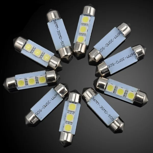 20 шт. гирлянда 36 мм 5050 3Smd Led интерьер автомобиля Купол C5W гирлянда лампа светильник