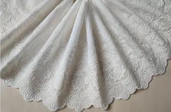 

1 Yard Super Wide Off White Cotton100% Cloth Embroidered Lace Trim DIY Accessories Lace Fabric Width 22cm