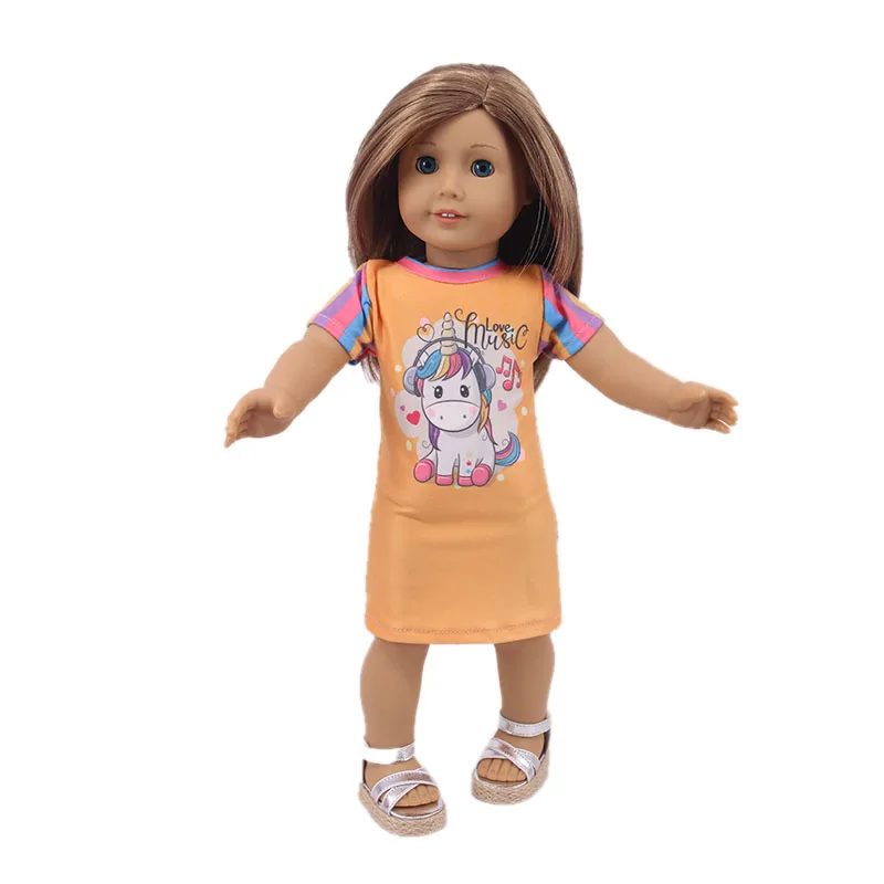 Doll Clothes Animal Shirt For 18 Inch American Doll Girl Toys & 43 Cm Born Baby Clothes & Our Generation Nenuco Reborn Doll