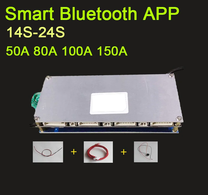 Умная Защитная плата для литиевых батарей Bluetooth 14S-24S 50A 80A 100A 150A Li-Ion Lipo Lifepo4 LTO BMS Balance