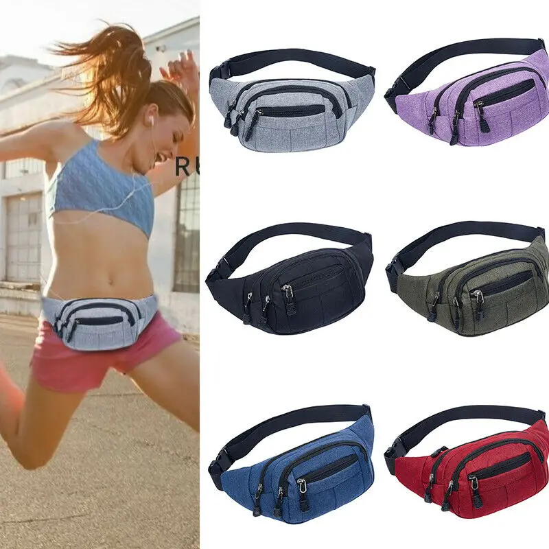 

6 Colors Fashion Men Women Waterproof Travel Bum Bags Fanny Pack Waist Bag Zipped Outdoor Sports Shoulder Crossbody Bag Pouch