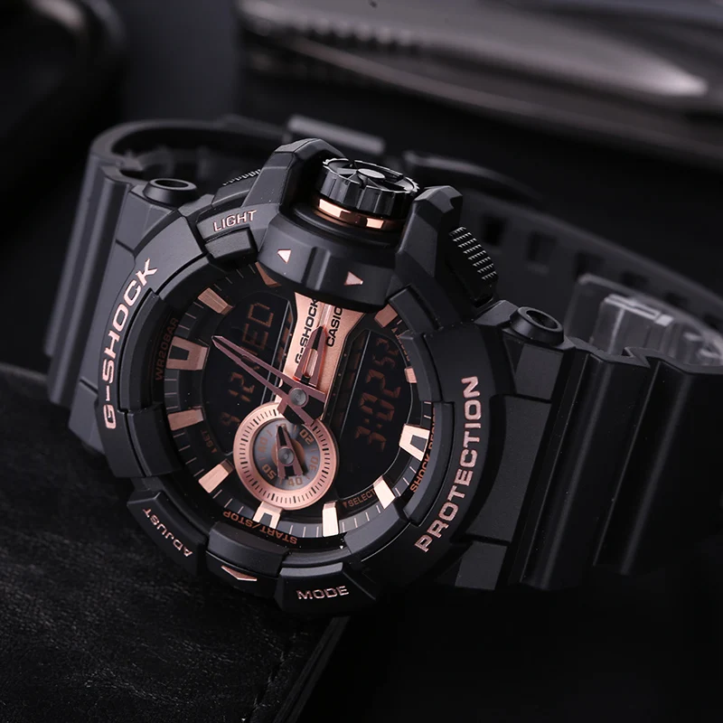 Оптическими зумом Casio Часы мульти-функциональный Спорт на открытом воздухе водонепроницаемые мужские часы GA-400GB-1A4