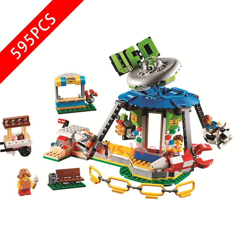 

New Ideas Series Toys Fun Fair Carousel Compatible Legoingzk Ideas 31095 Brick 4 Building Blocks Toys Birthday Gift for Children