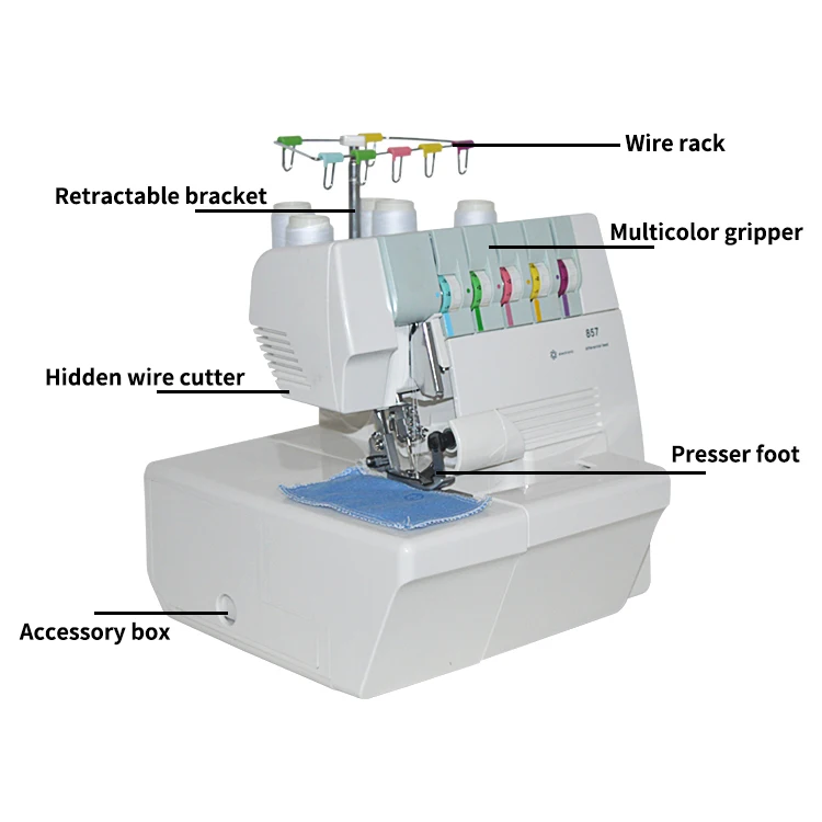 1PC Sewing Machine 855 Line Hemming Zigzag Stretch Sewing Machine 857 Overlock M