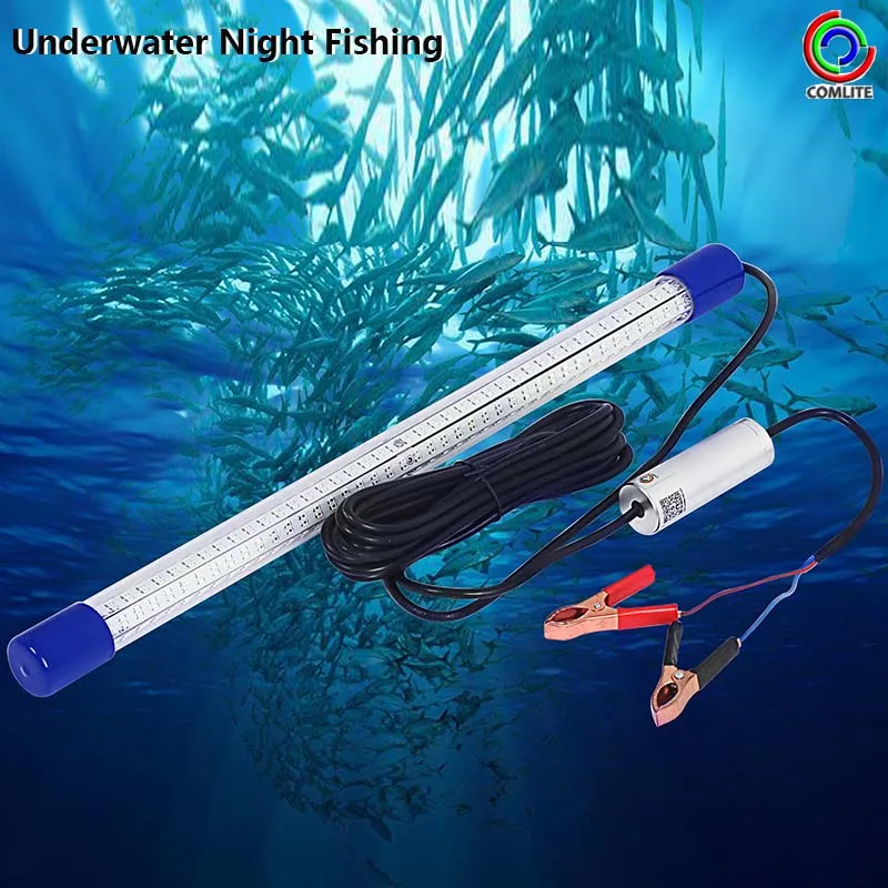 504-ledの水中ランプエビの夜の明るさを測定360度回転ボートイカ釣りポータブル水中