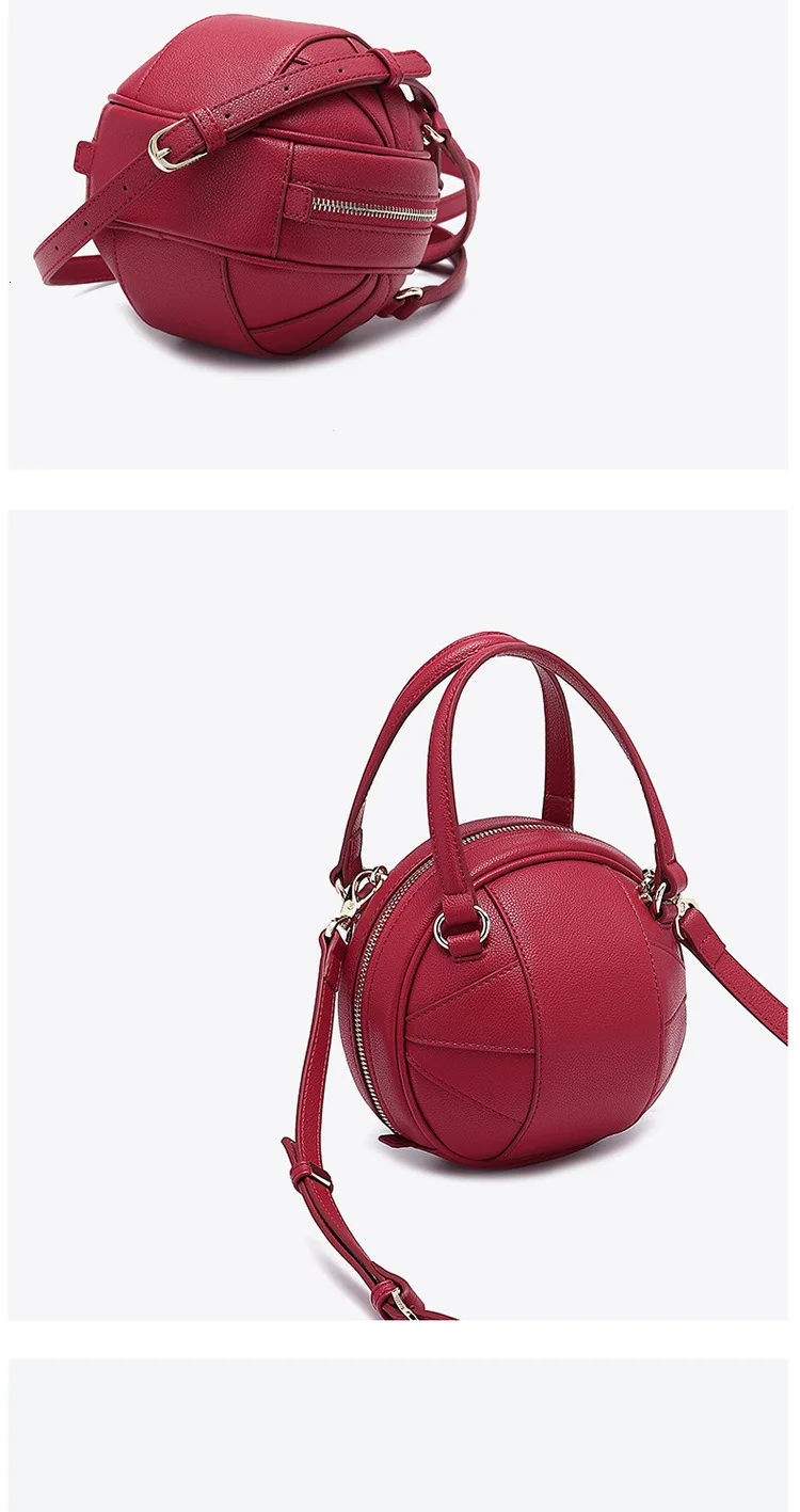 Small Ball Shape Round Shoulder Bag For Women Female PU Leather Fashion Messenger Flap Crossbody Bags Portable Women Handbags