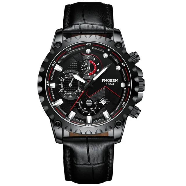 FNGEEN Mens Watches Big Dial Sport Wristwatch Top Brand Luxury Quartz Watch Man Luminous Hands Waterproof Clock Relogio Masculin 