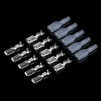 

100 PCS/50 Pairs Male/Female Electrical Wire Connector 2.8/4.8/6.3mm Crimp Terminals with Seal Sheath for 22-16 AWG 0.5-1.5 mm2