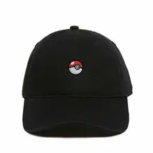 Бейсбольная кепка с принтом Pokeball, хлопковая Регулируемая шапка для папы