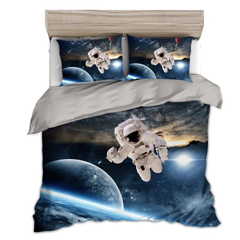 3 шт. Комплект постельного белья с изображением космоса|Комплекты белья| |