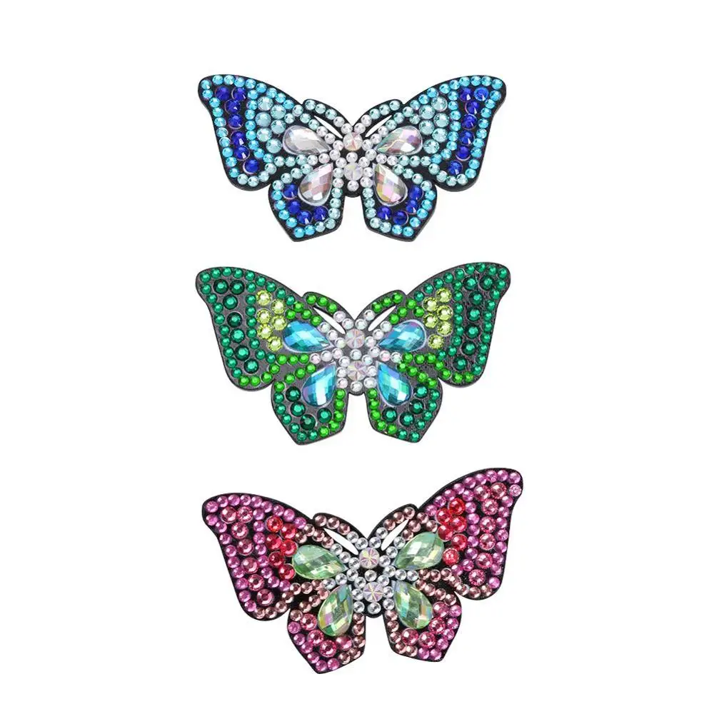 22 3pcs DIY Full Drill Diamond Painting Hair Clip Flower Leaf Barrette Hairpin Handmade Bobby Pin Hairpin Hair Styling Headdress - Цвет: 22