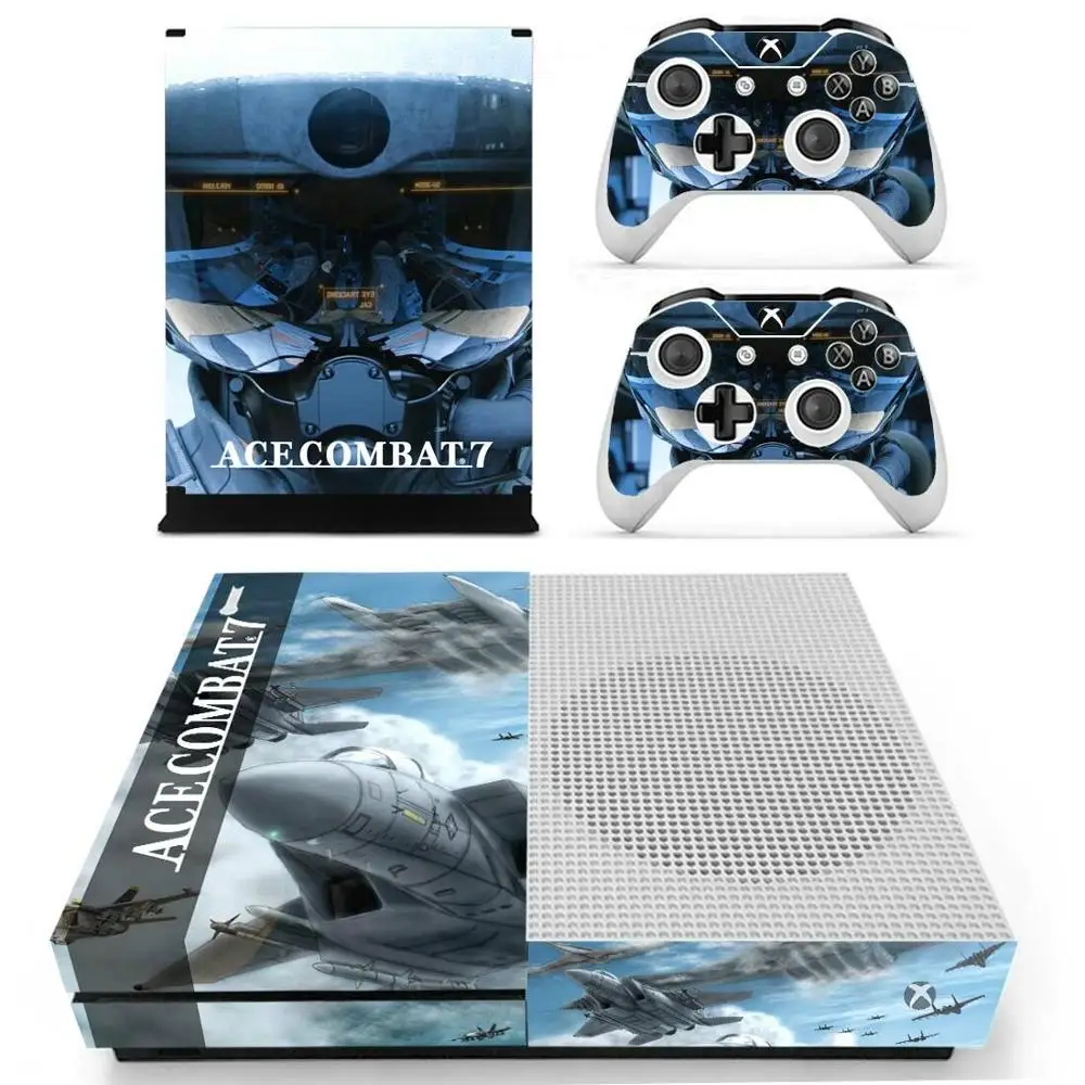 Ace Combat 7 наклейка s для Xbox One S кожа Виниловая Наклейка Pegatina для Xbox one тонкая консоль и два контроллера шкуры - Цвет: YS-xboxoneS-1984