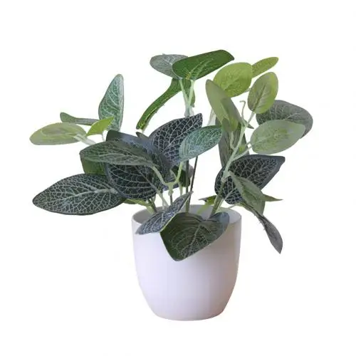1 Plastic Artificial Plants Bonsai Artificial Foliage Plant Potted Ornament Fake Plant Party Wedding Decoration Desk Home Decor - Color: 1