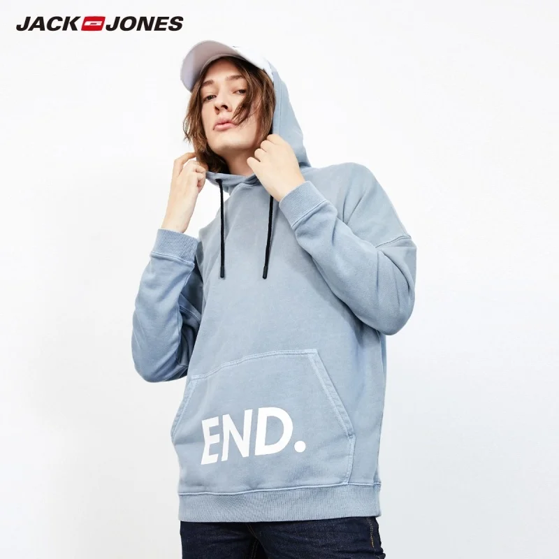 JackJones Мужская зимняя Свободная Толстовка градиентной расцветки мужская одежда | 219133537