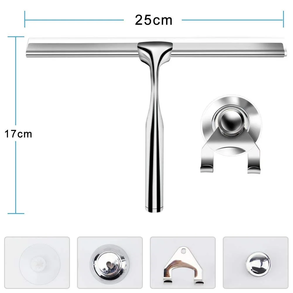 Стеклоочиститель резиновый скребок из нержавеющей стали душевая щетка с зеркалом инструмент для дома и сада#15