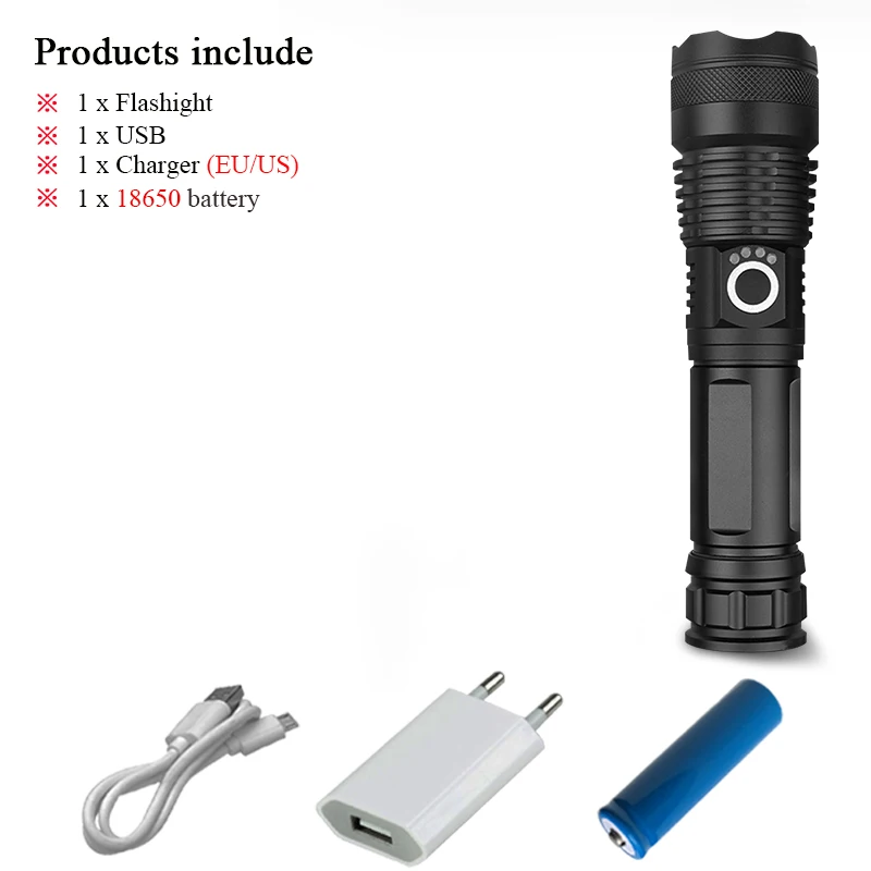8000 lumens XLamp xhp50.2 most powerful led flashlight rechargeable torch usb xhp50 hand lamp 18650 or 26650 battery hunting - Испускаемый цвет: AHS522B1