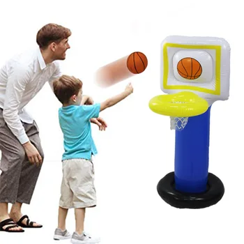 

Inflatable Basketball Stands Table Entertainmental PVC Blow Up Basketball Goal Hoop Toy Set Kids Training Practice Outdoor Toys