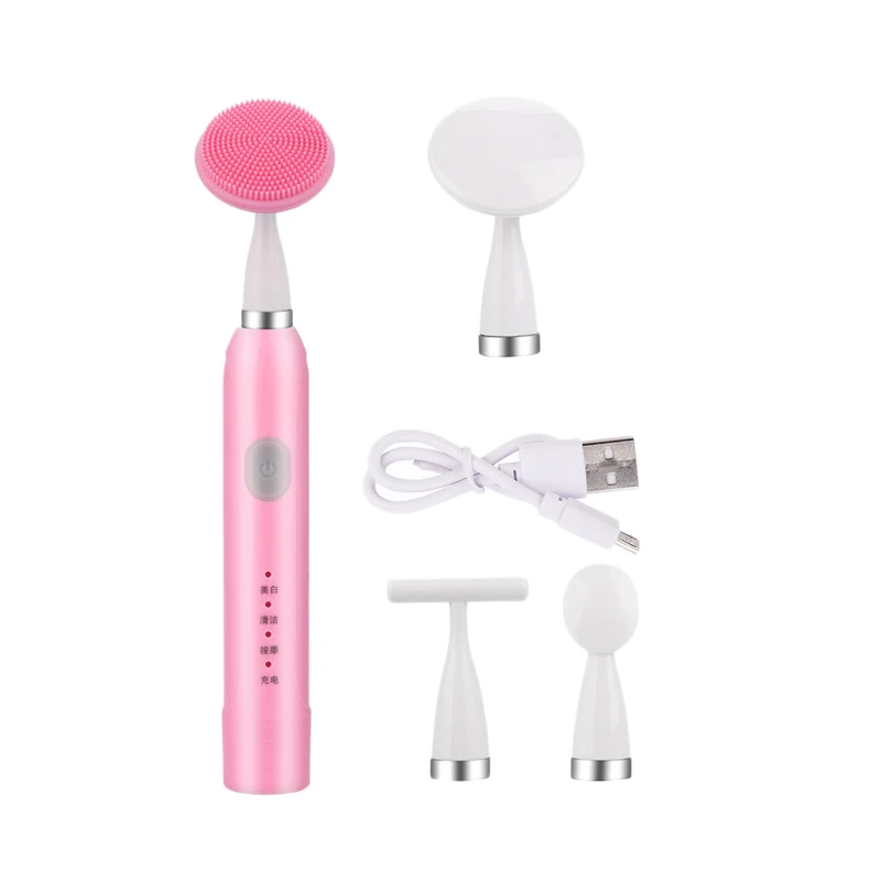 

Electric Toothbrush Rechargeable 4 in 1 Facial Cleansing Brush Vibration Pore Cleaner Massager Deep Cleaning Whitening Waterproo