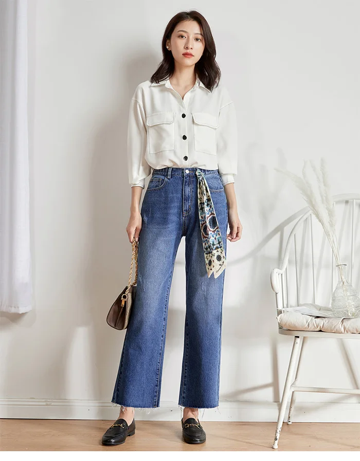 Женские повседневные джинсы LEIJIJEANS, прямые джинсы с высокой талией, новая модель 9212 большого размера 5XL–6XL на осень