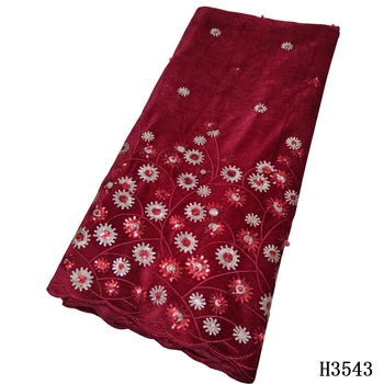 

New Design Red African Sequins Velvet lace fabric 2020 high quality lace Nigerian lace fabrics For Wedding Dress Sewing HJ3543