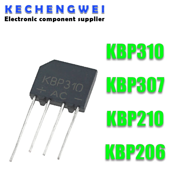 10 шт. мостовой выпрямитель KBP310 1000 в 3 А KBP206 KBP210 KBP307 | Электронные компоненты и