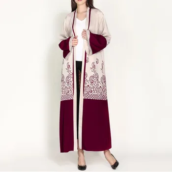 

Muslim Dress Kimono Cardigan 2020 Muslim Maxi Dress Trumpet Sleeve Abaya Long Robe Gowns Tunic Belt Vestido Musulman