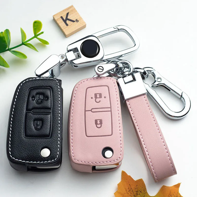 Leather Car Key Cover Case for Nissan Qashqai J11 X-Trail Juke Micra Murano Tiida Maxima Altima Pulsar Accessories Ring