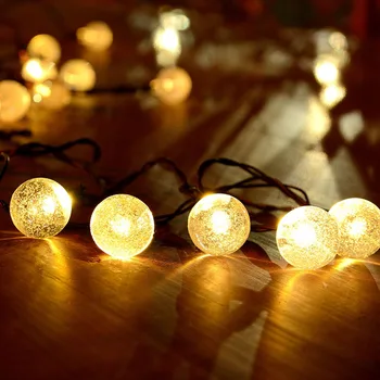 

7M 30LED Solar Lamp Crystal Ball LED String Light Flash Waterproof Fairy Garland For Outdoor Garden Christmas Wedding Decoration