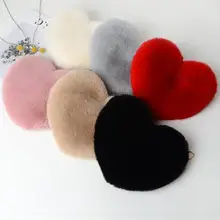 Женская модная сумка в форме сердца, женская сумка на цепочке, плюшевая сумка через плечо, подарок на день Святого Валентина